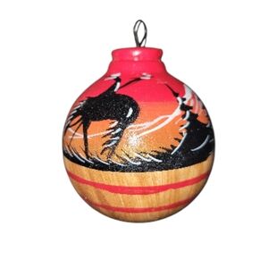 Native American Navajo hand-painted ornament, signed